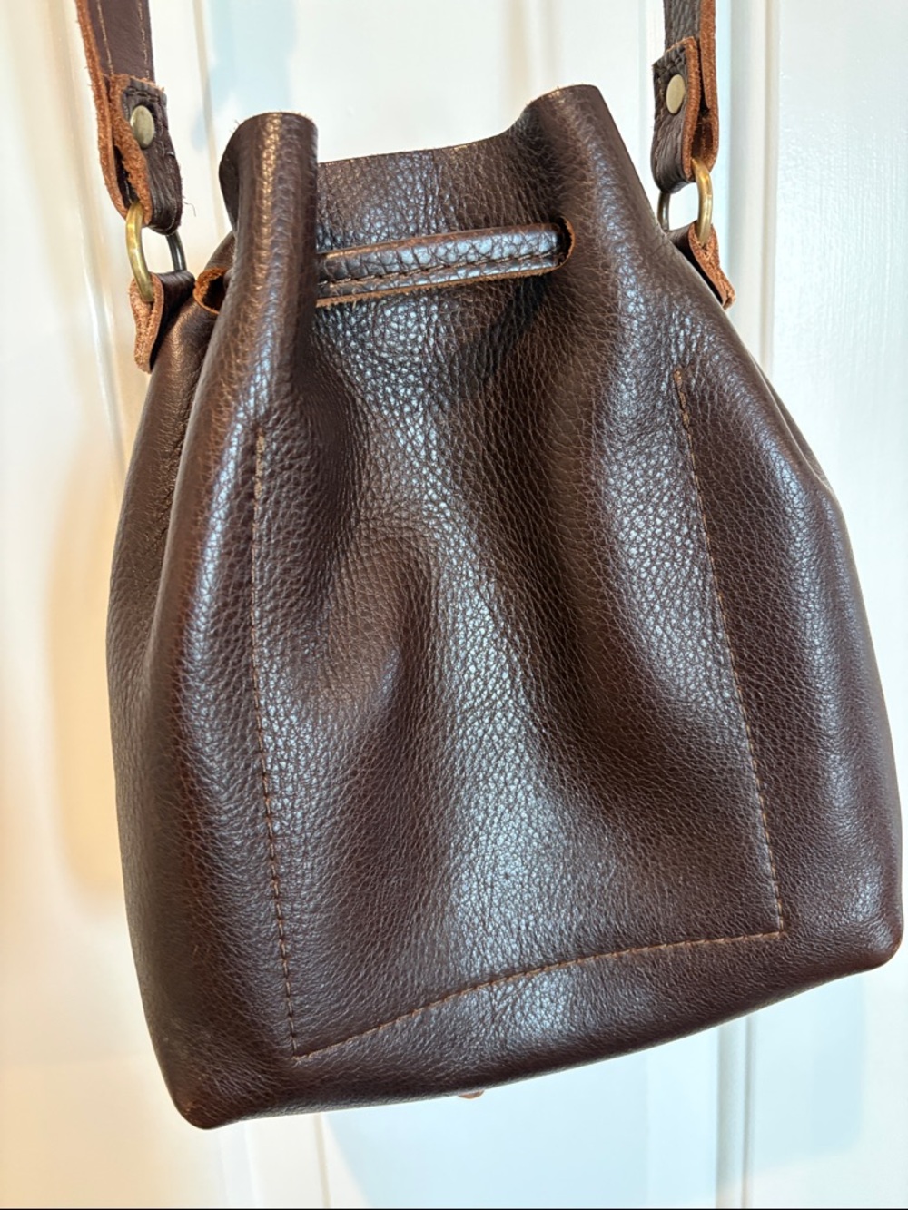 Portland Leather Goods “Almost Perfect” Drawstring Bucket Bag - Picture 2 of 7